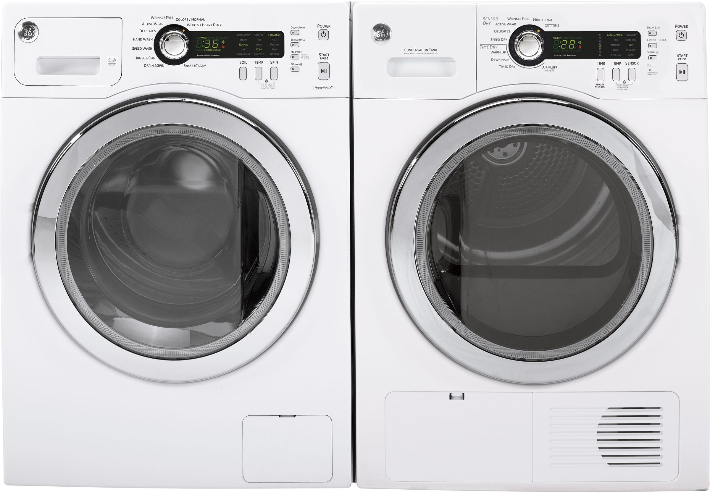 GE GEWADREW6 SidebySide Washer & Dryer Set with Front Load Washer and