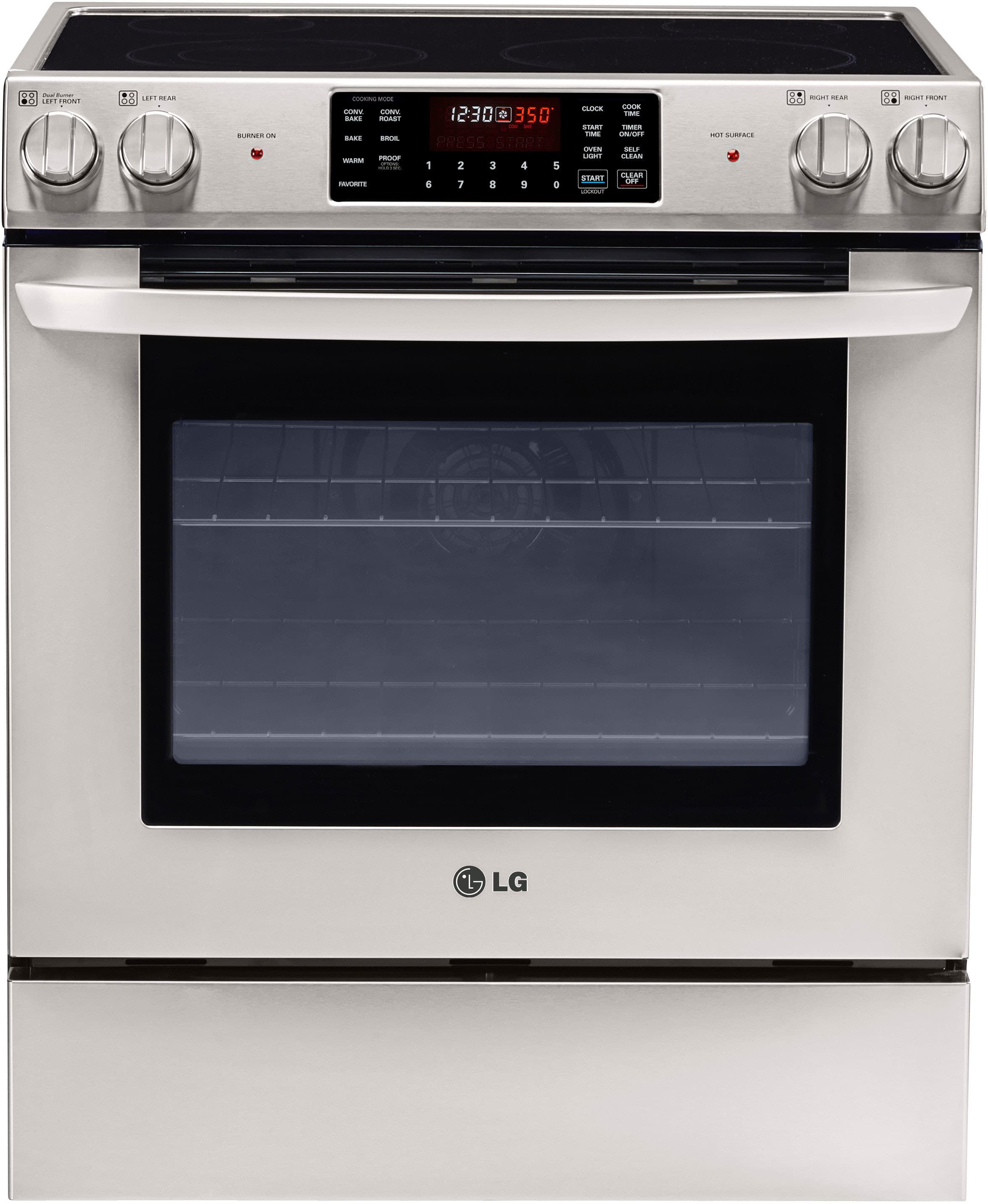 LG LSE3090ST 30 Inch Freestanding Electric Range With 4 Radiant Elements 3 Oven Racks 54 Cu Ft Convection IntuiTouch Control System LG LSE3090ST 30 Inch Freestanding Electric Range With 4 Radiant Elements 3 Oven Racks 54 Cu Ft Convection IntuiTouch Control System