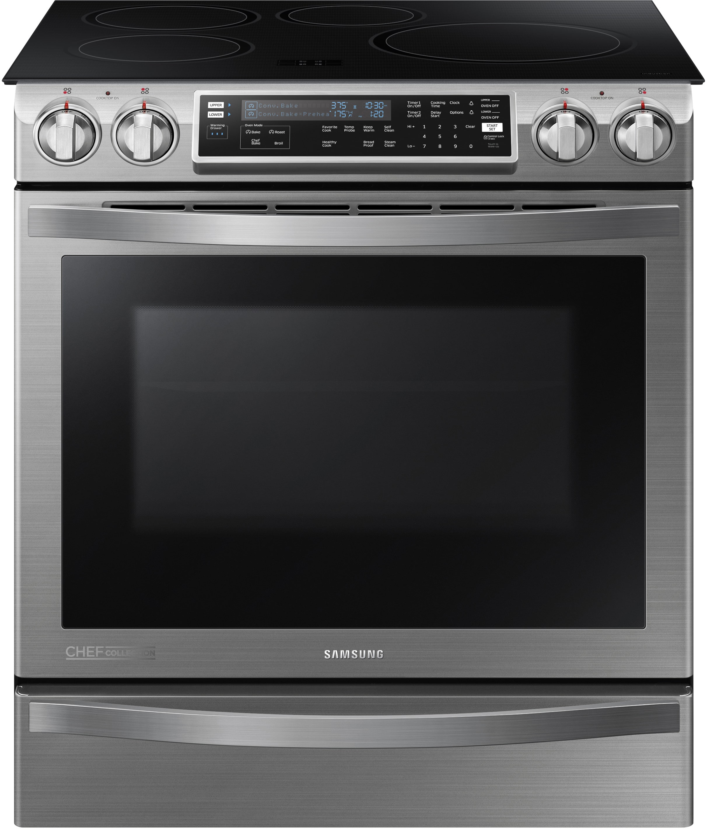 Samsung NE58H9970WS 30 Inch SlideIn Induction Range with Flex Duo