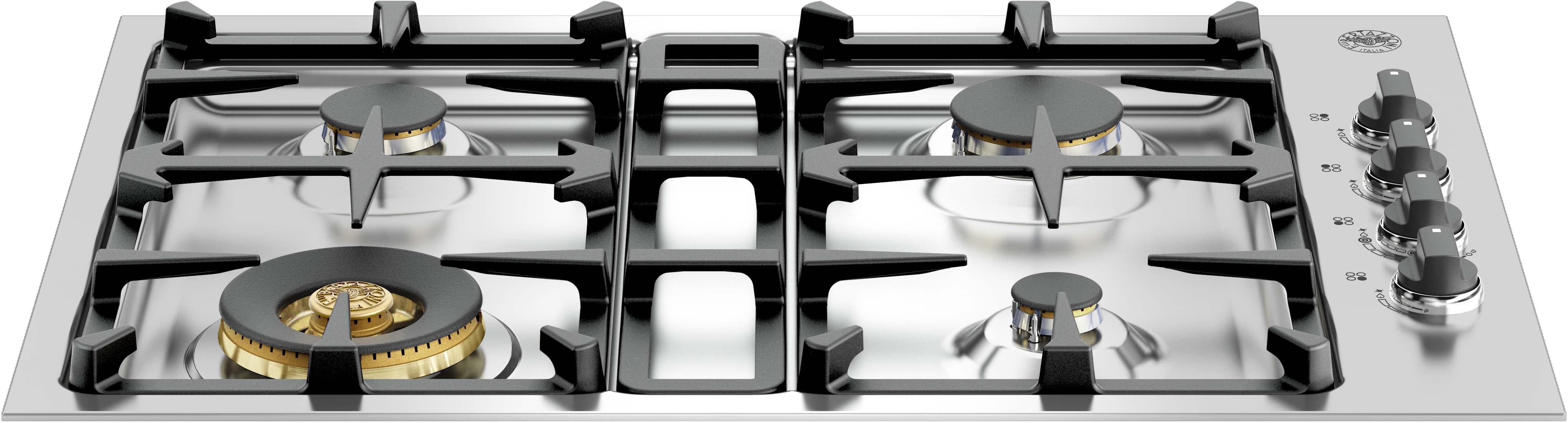 Bertazzoni QB30M400X 30 Inch Gas Cooktop with 4 Sealed Brass Burners, 18,000 BTU Power Burner