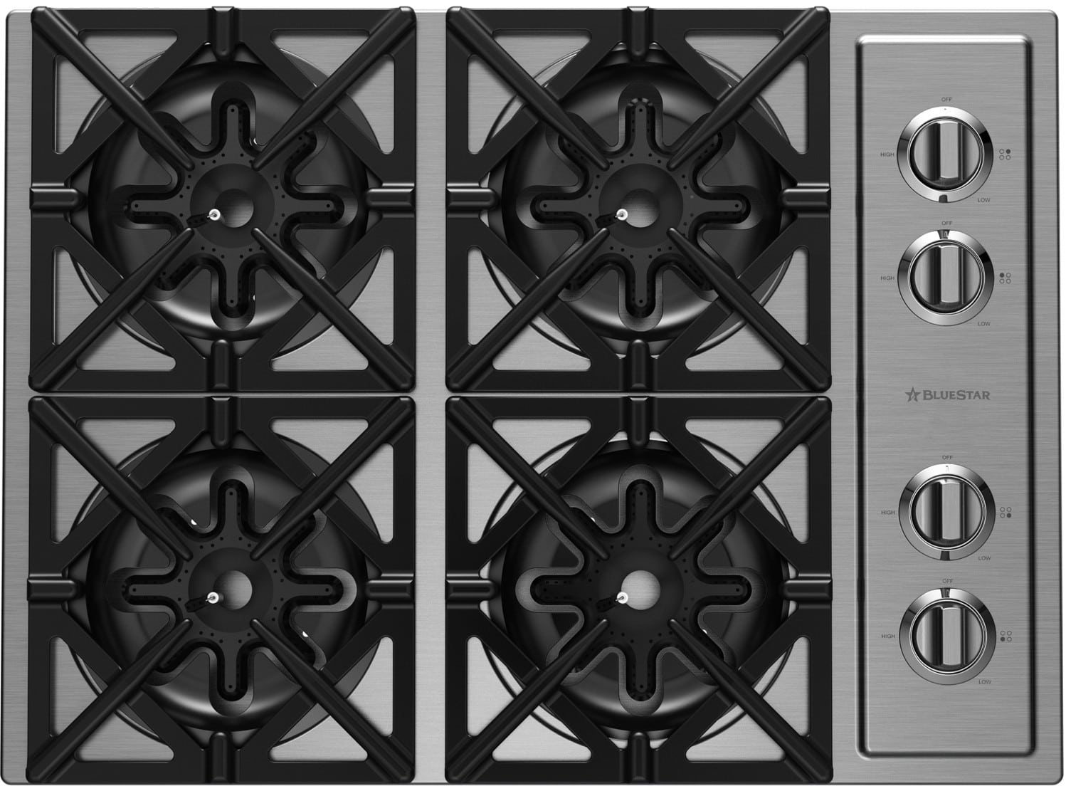 BlueStar RBCT304BSSV2NG 30 Inch Drop In Cooktop with 4 Open Burners, (2