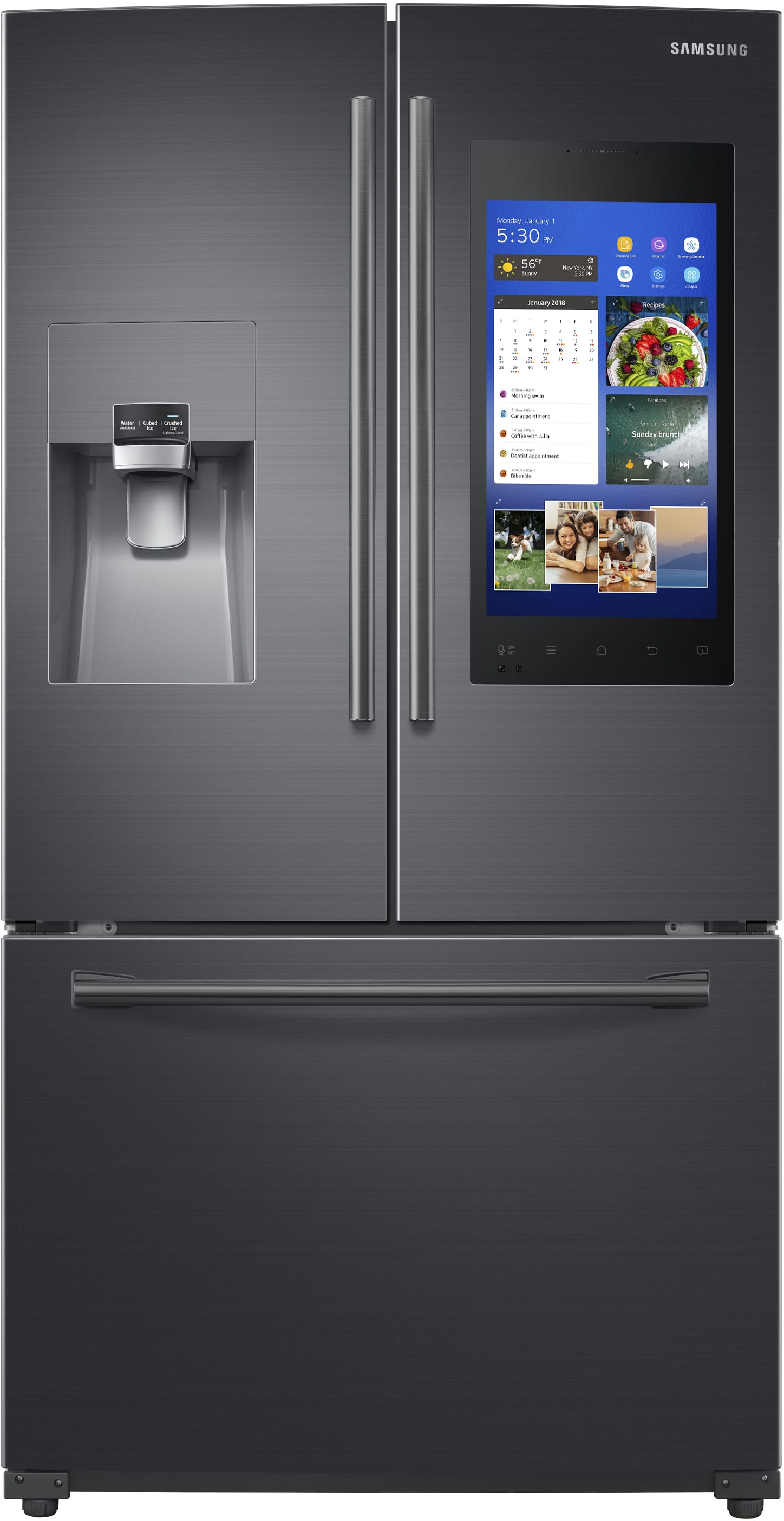 Samsung RF265BEAESG 36 Inch French Door Refrigerator with Family Hub