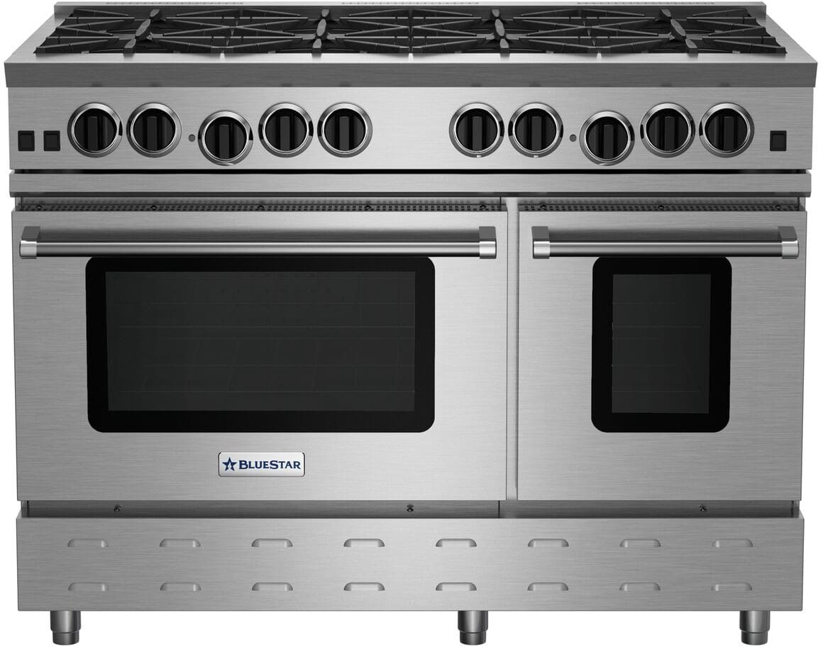 BlueStar RNB488BV2NG 48 Inch Gas Range with 8 Open Burners, 22,000 BTU