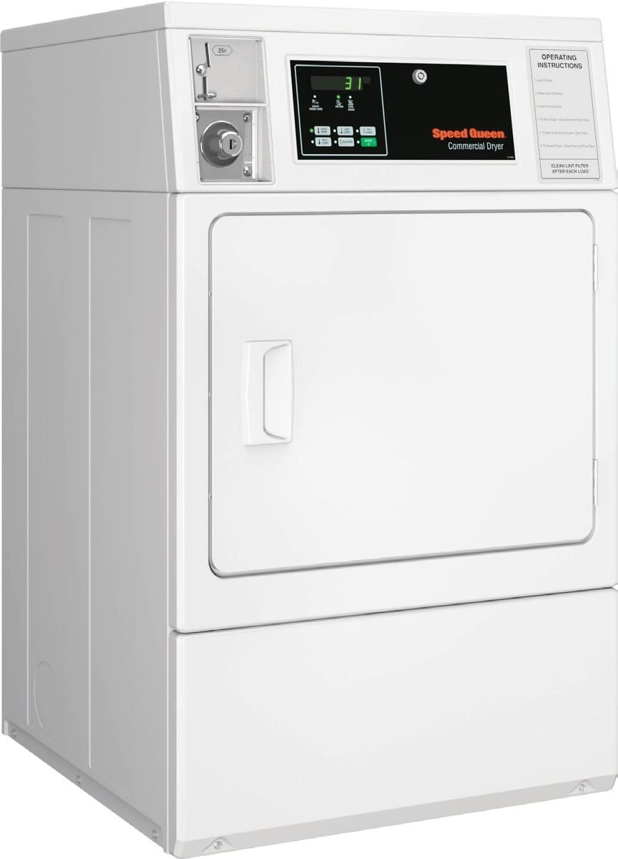 Speed Queen SDGNCAGS113TW01 27 Inch Commercial Gas Dryer with 18 Lb. Capacity, Widest Door Opening in the Industry, Reversible Door, Upfront Lint Filter, ...