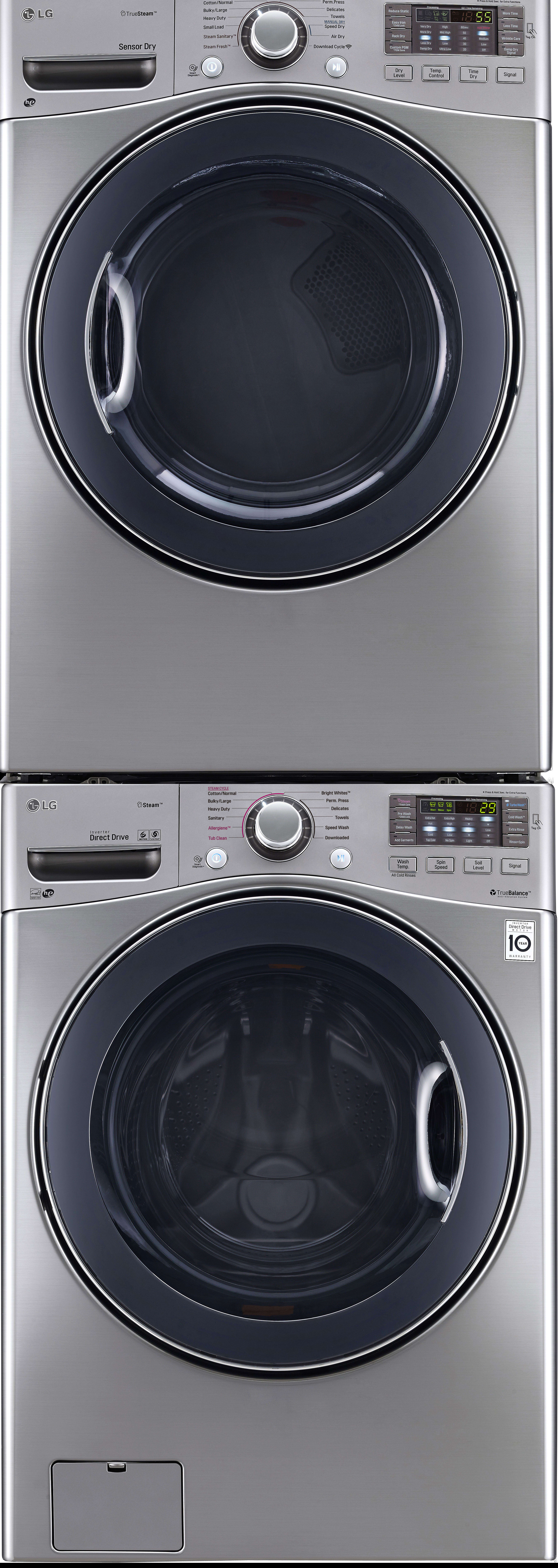 LG LGWADREGS95 Stacked Washer & Dryer Set with Front Load