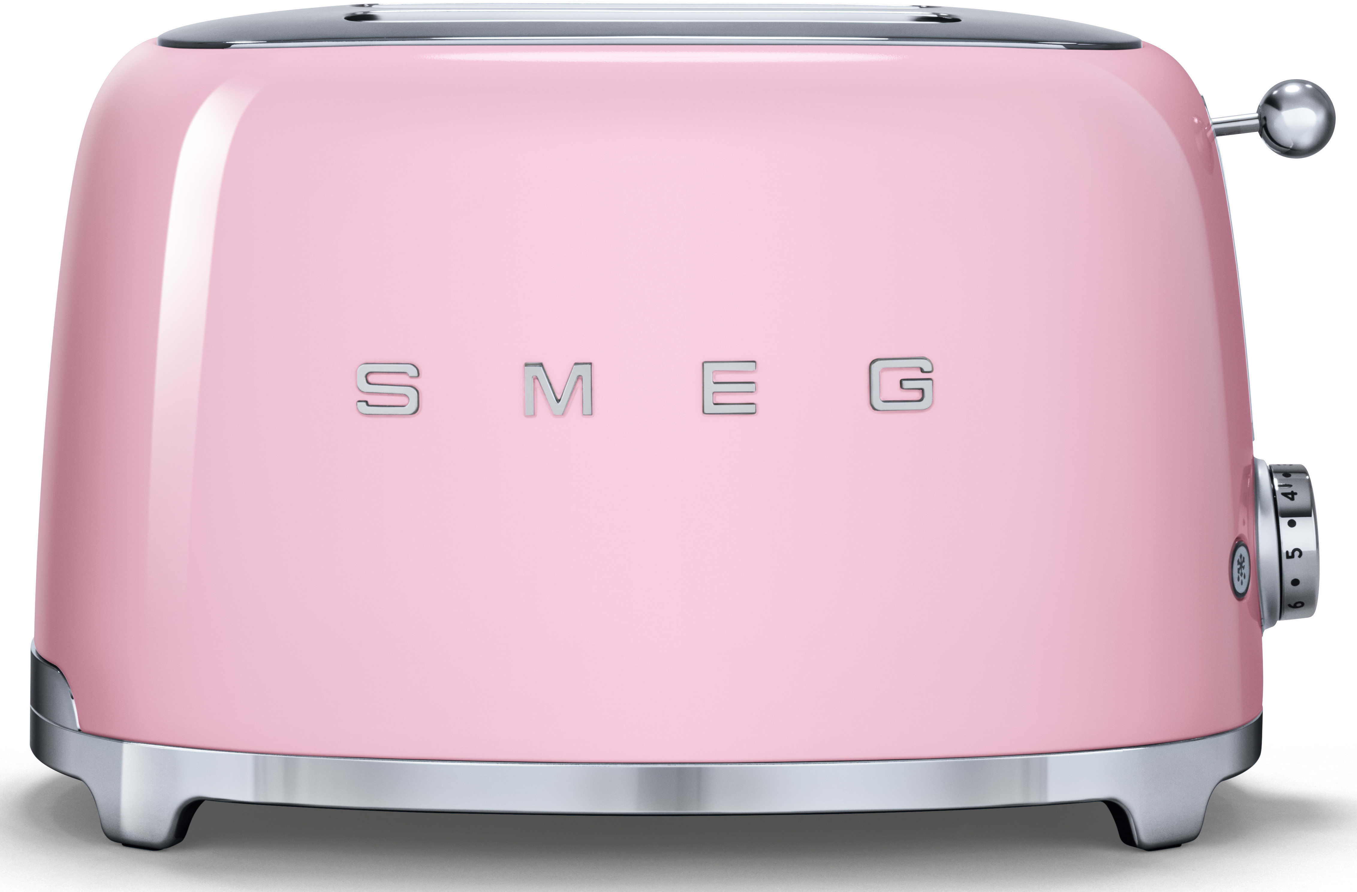 Smeg TSF01PKUS Countertop Toaster with 2 Slice Capacity, Defrost