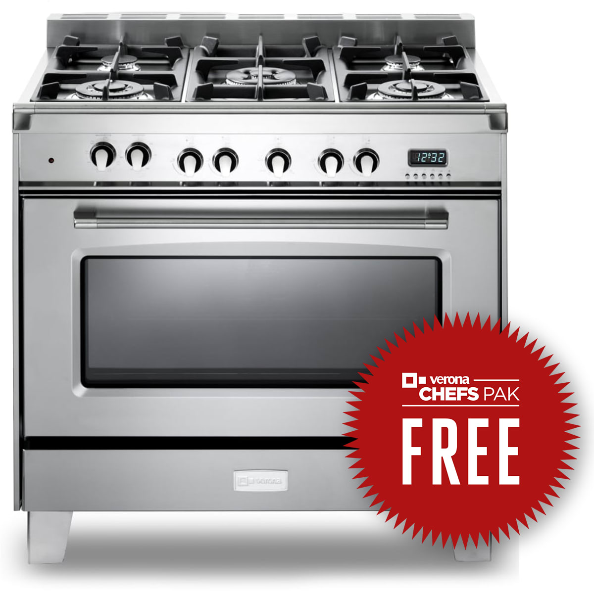 Verona VCLFSGE365SS 36 Inch ProStyle DualFuel Range with 5 Sealed