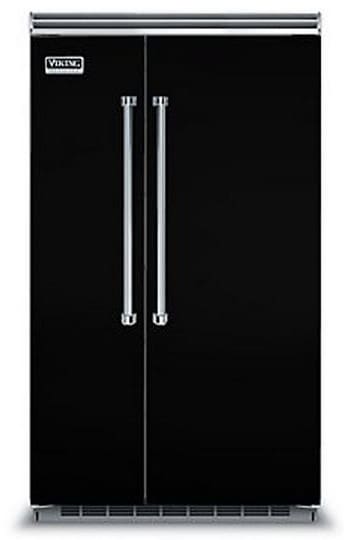 Viking VCSB5483BK 48 Inch Built-in Side by Side Refrigerator with Plasmacluster Air Purifier ...