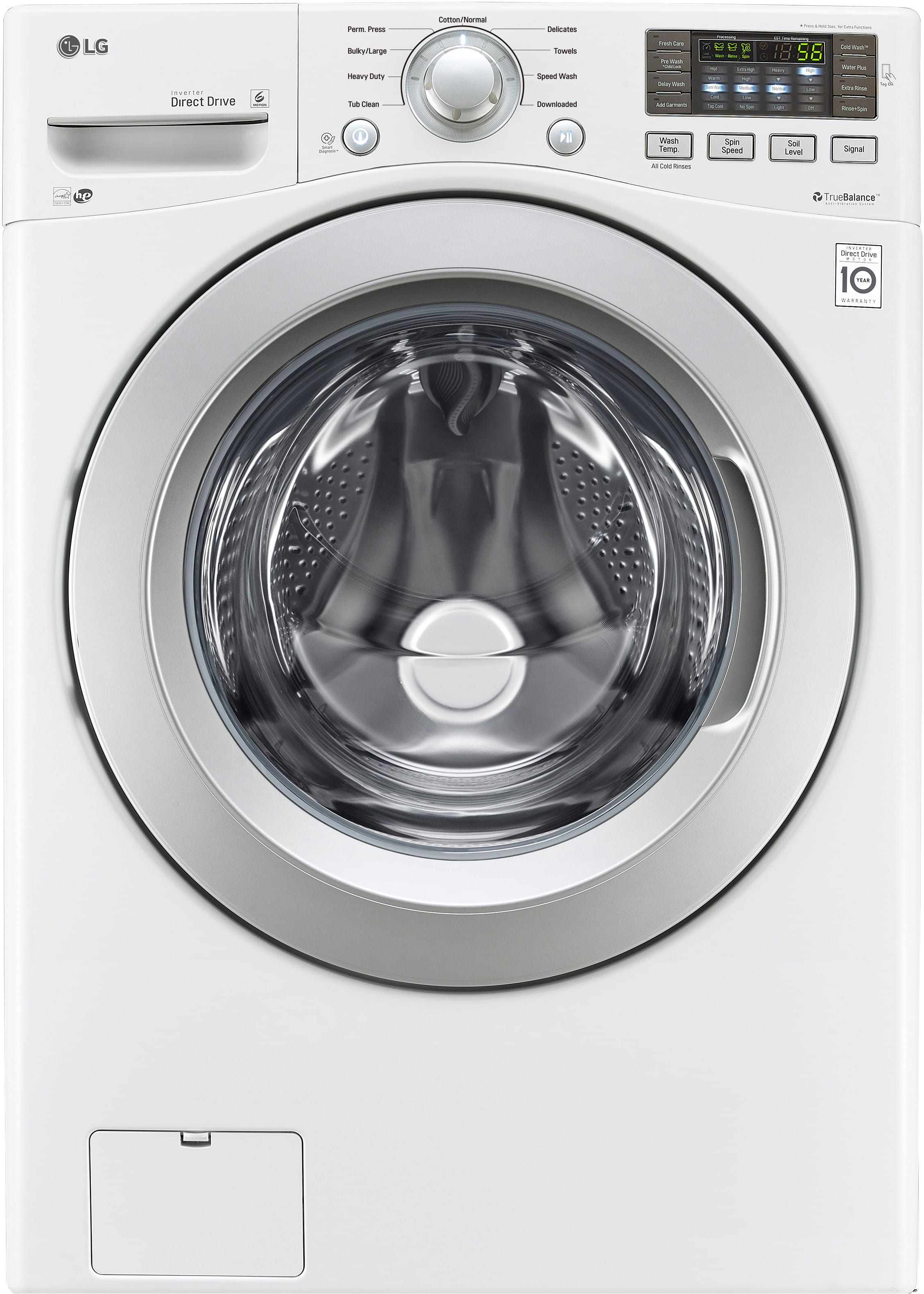 LG WM3270CW 27 Inch Front Load Washer with NFC Smartphone Technology, TrueBalance AntiVibration