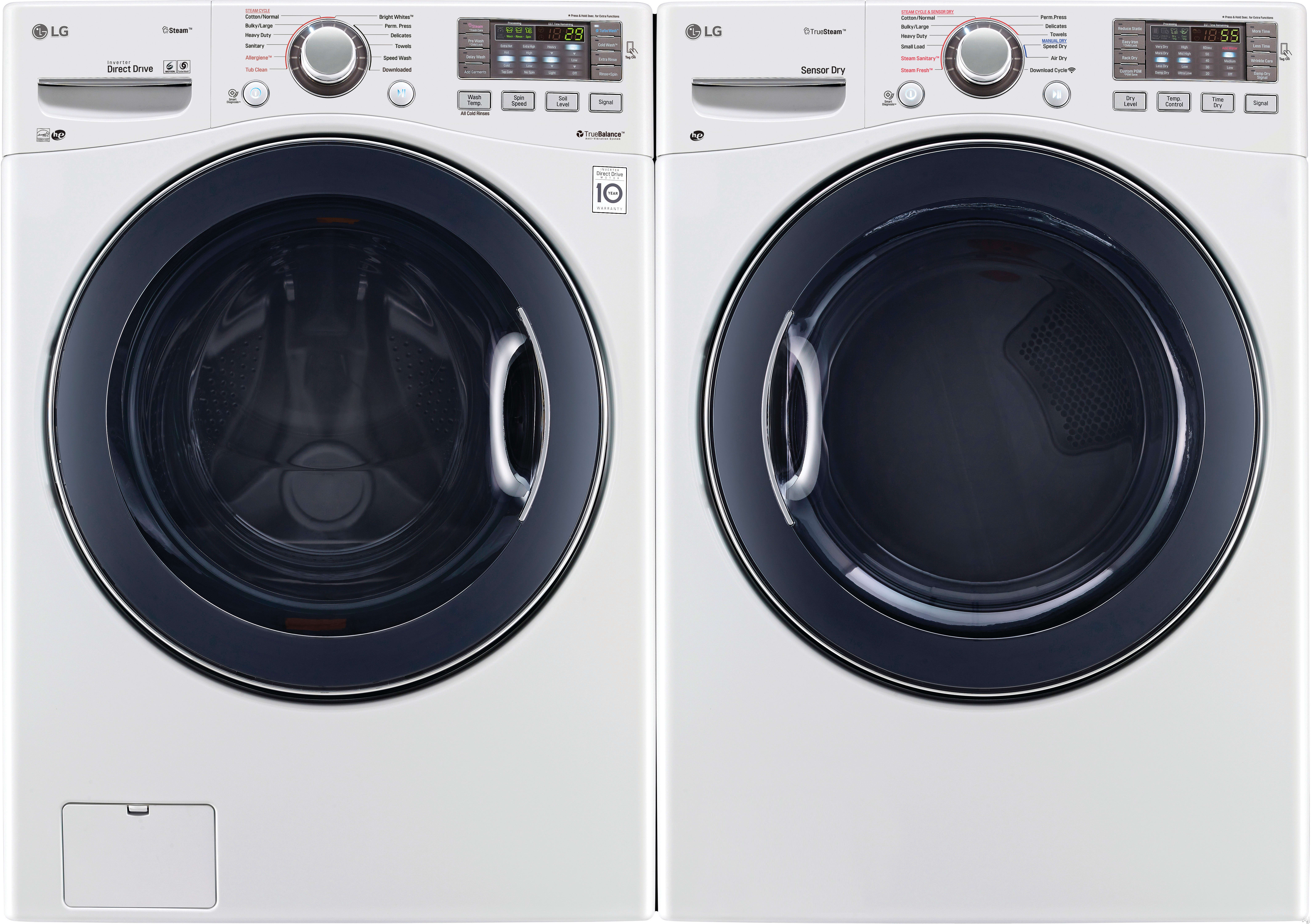 LG LGWADRGW92 SidebySide Washer & Dryer Set with Front Load Washer