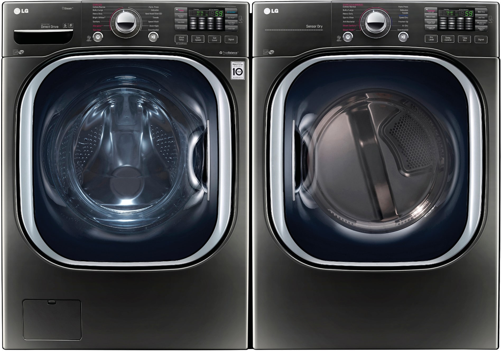 LG LGWADRE43712 SidebySide Washer & Dryer Set with Front Load Washer