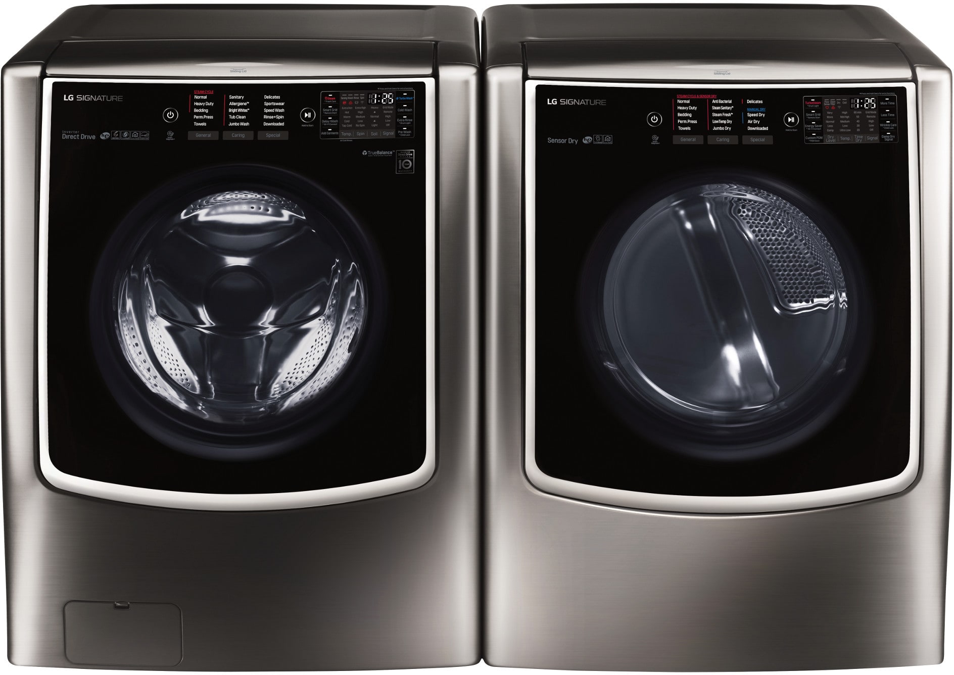 LG LGWADRGBS96 Side-by-Side Washer &amp; Dryer Set with Front Load Washer