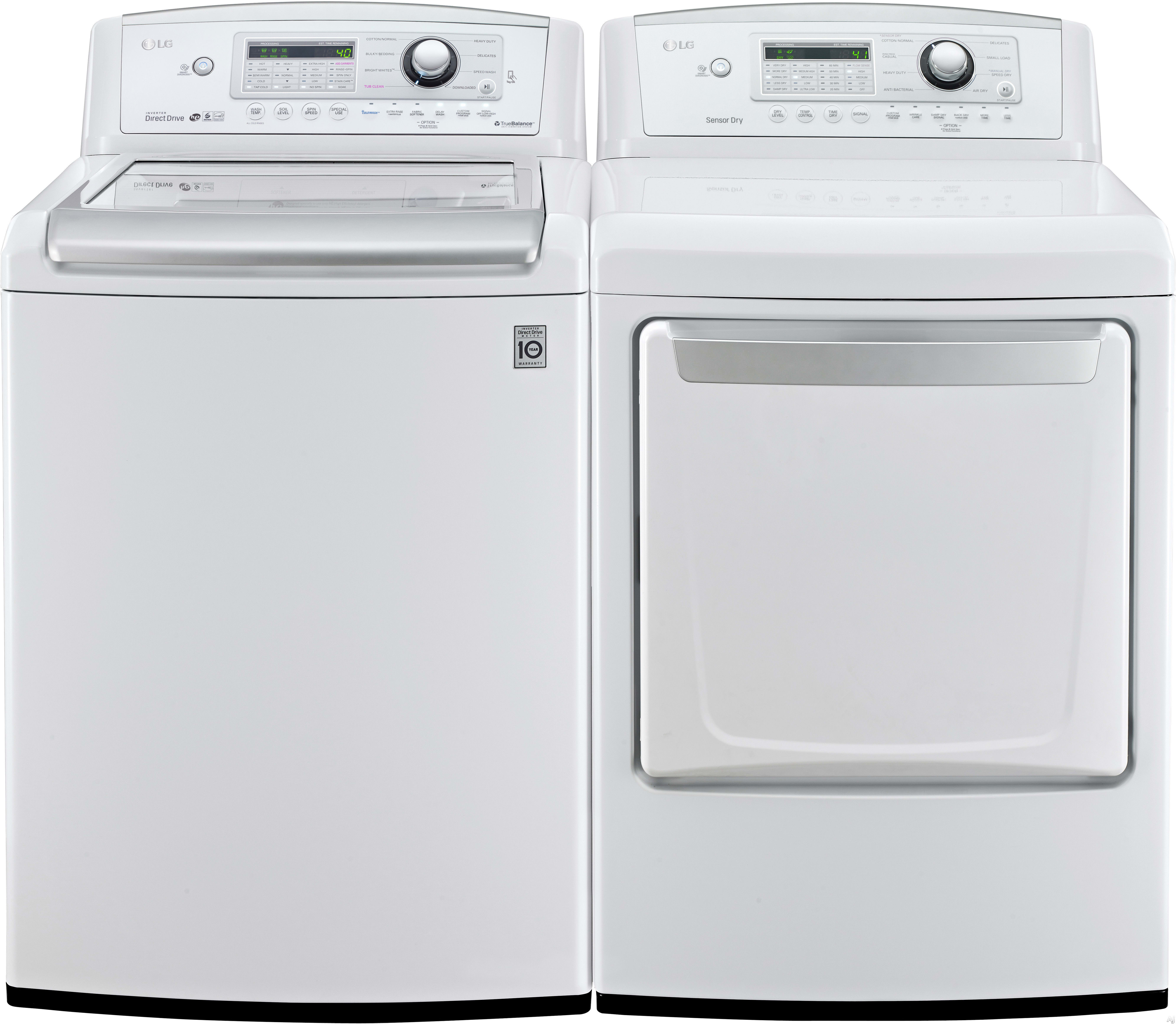 LG LGWADRGW32 SidebySide Washer & Dryer Set with Top Load Washer and