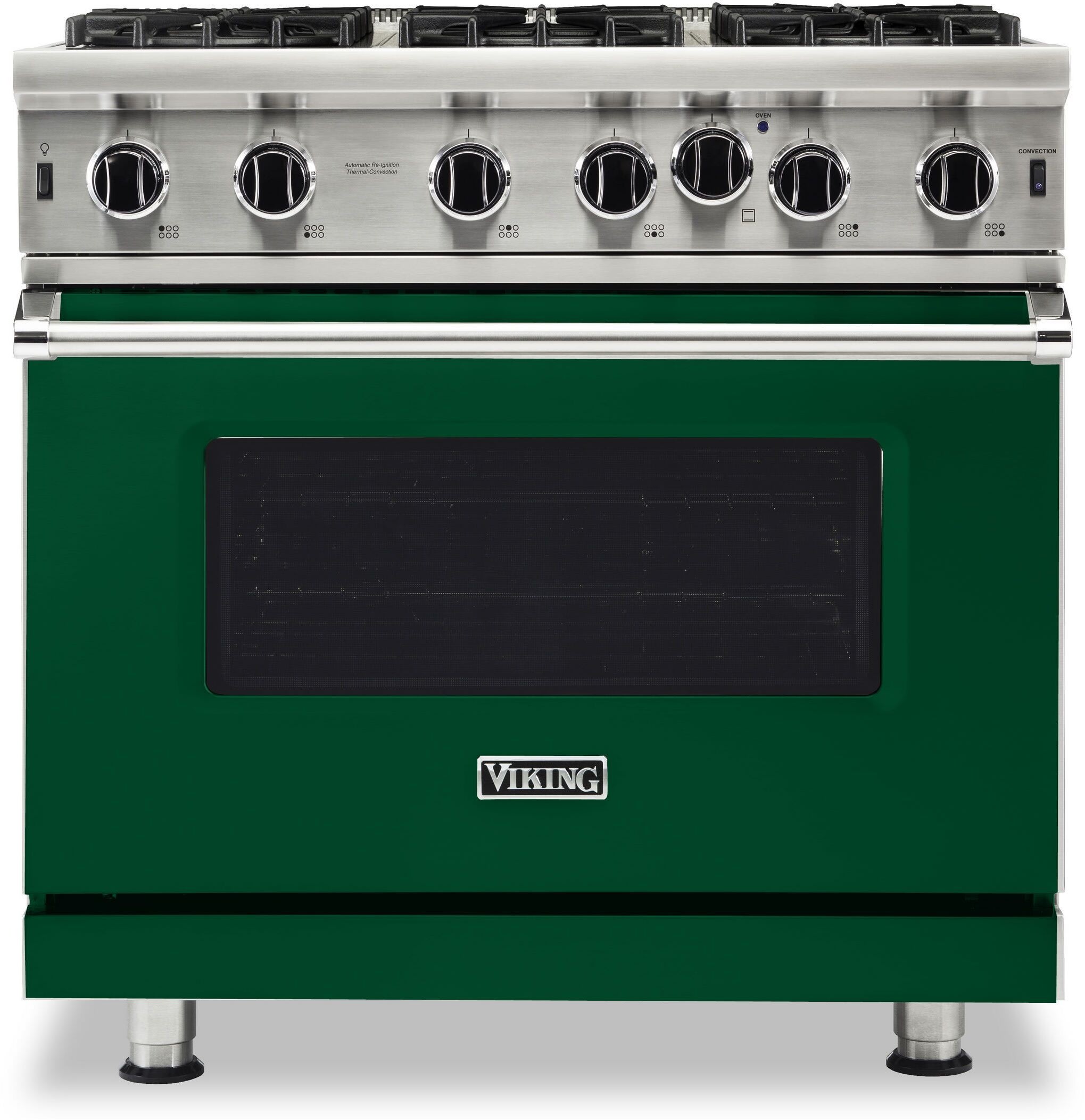 36 Inch Gas Range with 6 Open Burners, 15,000 BTUs, VariSimmer, SureSpark Ignition, GourmetGlo™ Infrared Broiler, ProFlow Convection Air Baffle, Six Functions, Six Rack Positions, and Halogen Lights: Ivy, NG