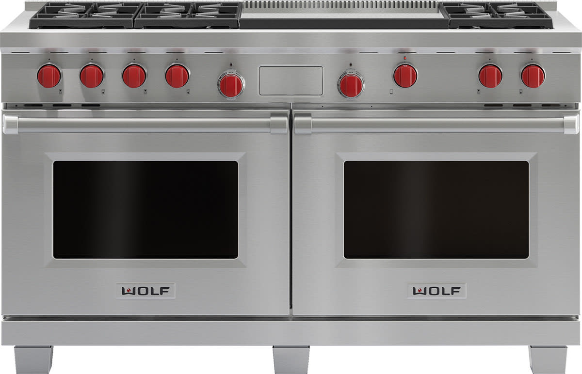 60 Inch Freestanding Professional Dual Fuel Range with 6 Sealed Burners, Double Oven, 9 Cu. Ft. Total Capacity, Continuous Grates, Self-Clean, Dual Convection, Infrared Dual Griddle, Dual-Stacked Burners, and Star-K Certified: Natural Gas