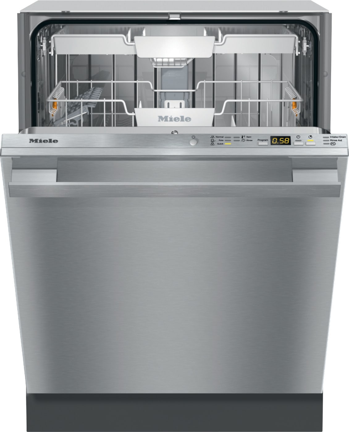 24 Fully Integrated Dishwasher with Original Cutlery Tray, 44 dBA, QuickIntenseWash, ExtraClean & ExtraDry Options, SaniWash - Sanitize Cycle, PureLine Handle, and EnergyStar Certified: Stainless Steel