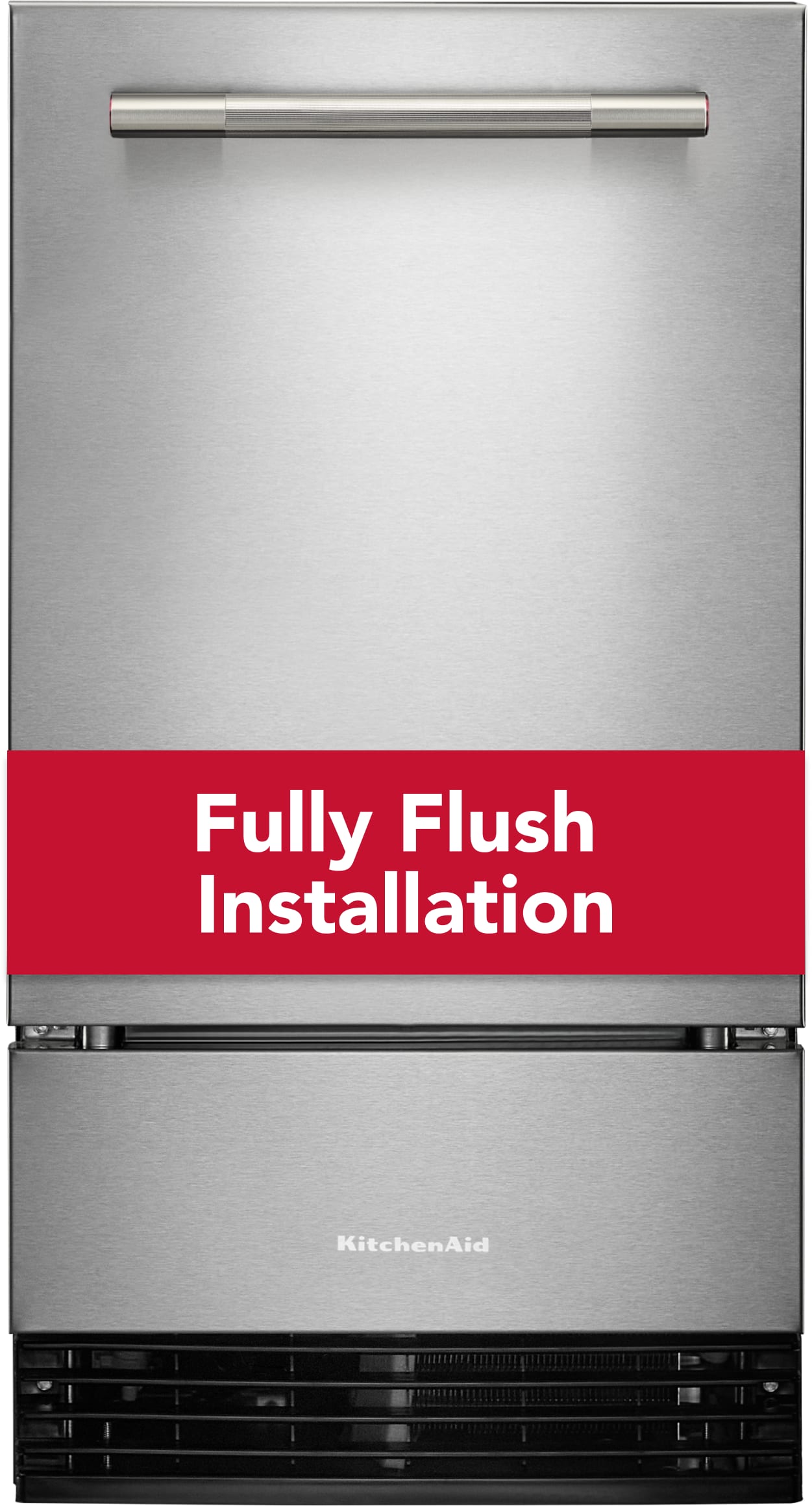 18 Inch Freestanding/Built-In Undercounter Clear Ice Maker with 35 lbs. Ice Storage Capacity, Drop-Down Door, PrintShield™ Finish, Fully Flush Installation, Self-Cleaning Cycle, Filter-Ready, Gravity Drain System (Pump Sold Separately), and Max Ice