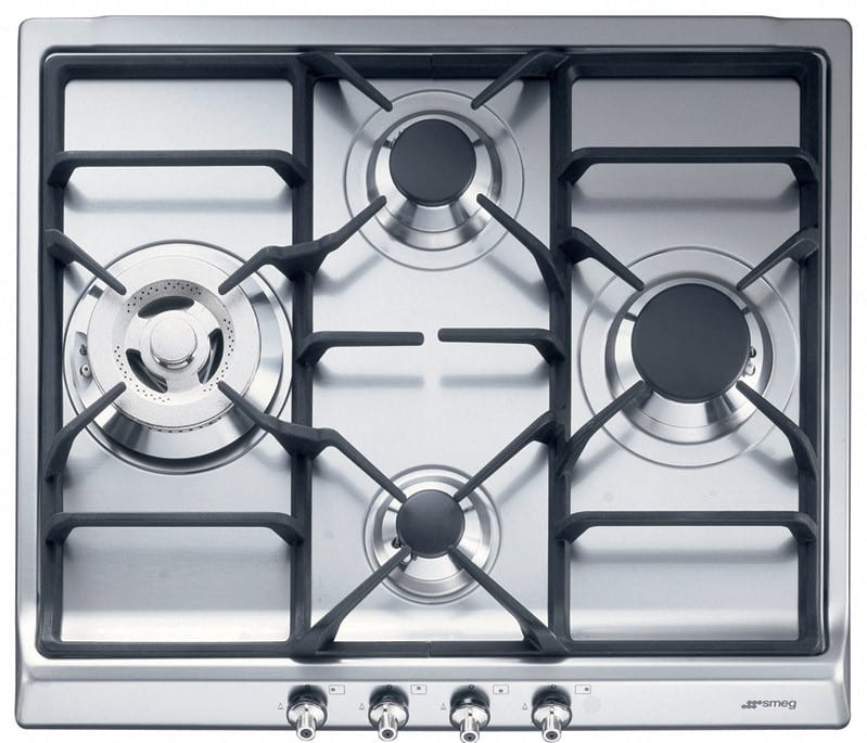 24 Inch Gas Cooktop with 4 Sealed Burners Including a Double Inset Super Burner, Automatic Electronic Ignition and Safety Valves