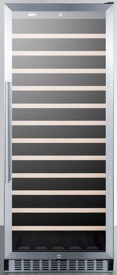 24 Inch Built-in Wine Cellar with 102-Bottle Capacity, 12 Slide-Out Wooden Shelves, LED Lighting, Digital Thermostat, Factory Installed Lock and Reversible Door