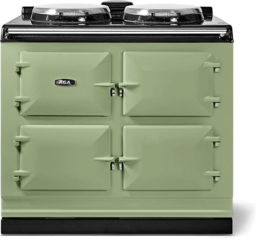 39 Inch Freestanding Electric Range with 2 Hotplate Burners, Three Ovens, Touchscreen Control, Cast-Iron Ovens, Roasting Oven, Baking Oven, Simmering Oven, Boiling Plate, Simmering Plate, and Insulated Covers: Olivine