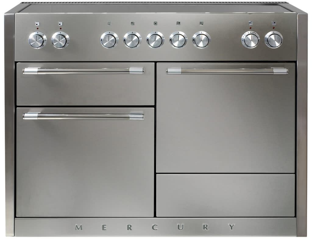 48 Inch Induction Range with 5 Induction Heating Elements, 3 Ovens, 6.0 cu. ft. Total Capacity, Storage Drawer, EasyClean Technology, True European Convection, Glide Out Broiler, 7 Cooking Modes, and Hi-Fi Knob Controls: Stainless Steel