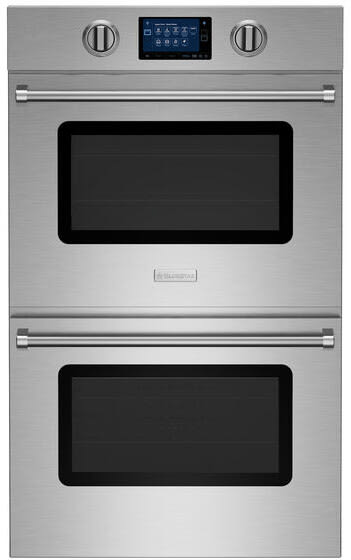 30 Inch Double Electric Wall Oven with 8.2 cu. ft. Total Capacity, True Convection Oven, Continu Clean™, Integrated Baking Stone, Infrared Broiler, Meat Probe, Touch Screen, and Precision Temperature Probe: Stainless Steel