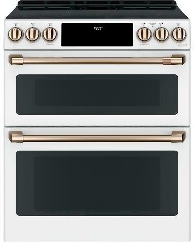 30 Inch Slide-In Induction Smart Range with 5 Elements, Double Oven, 6.7 Cu. Ft. Total Oven Capacity, Air Fry, Self-Clean, Steam Clean Option, Sabbath Mode, Chef Connect, Fast Preheat, Warm Mode, UL Listed, and ADA Compliant: Matte White