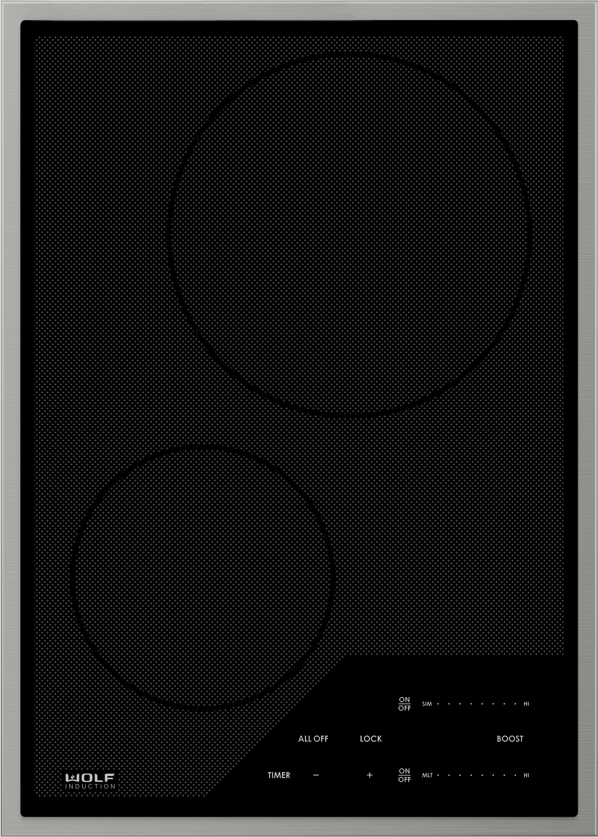 15 Inch Induction Cooktop with 2 Cooking Zones, Boost Mode, Pan Sensing, Melt Setting, Independent Timer, Control Panel Lock and Stainless Steel Trim