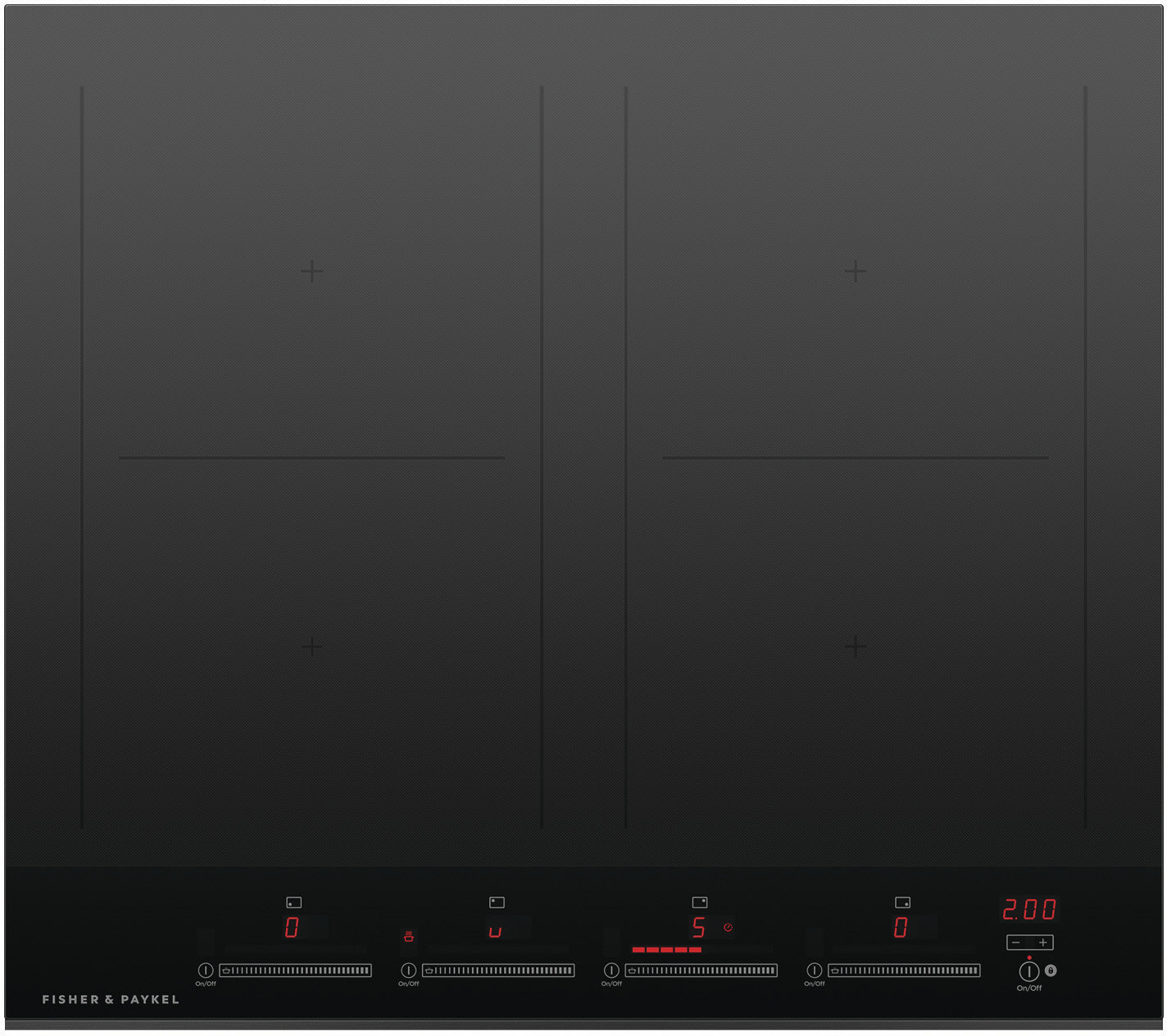 Induction Cooktop with Smoothtop Glass Surface, SmartZone, PowerBoost, Touch&Slide, GentleHeat, Auto Cut-Off Timer, Child Safe and ADA Compliant: 24 Inches, 4 Cooking Zones