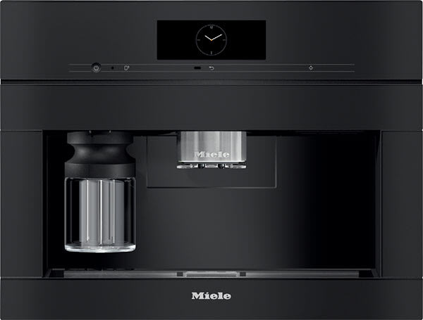 24 Inch Built-In Plumbed Coffee System with M Touch Controls, 24+ Coffee and Tea Drinks, Dual Dispensing Spouts, Wi-Fi, 10 User Profiles, Cup Sensor, Automatic Rinse/Cleaning Program and Integrated LED Lighting: Obsidian Black