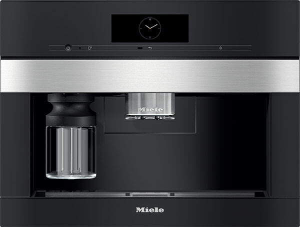 24 Inch Built-In Plumbed Coffee System with M Touch Controls, 24+ Coffee and Tea Drinks, Dual Dispensing Spouts, Wi-Fi, 10 User Profiles, Cup Sensor, Automatic Rinse/Cleaning Program and Integrated LED Lighting: Clean Touch Steel