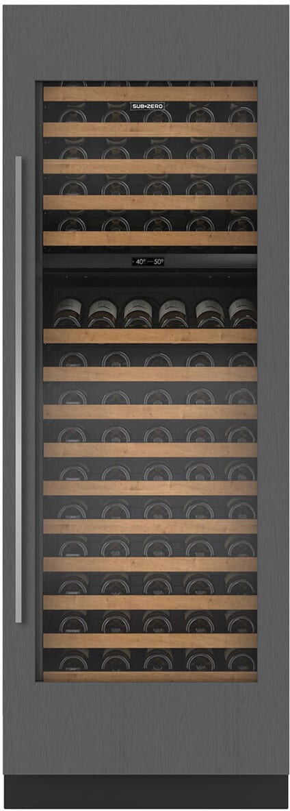 30 Inch Built-In Dual Zone Smart Wine Cooler with 146 Bottle Capacity, Full-Extension Wine Racks, UV-Resistant Glass Door, LED Lighting, Touch Control, Inventory Tile System, and Star-K Certified: Right Hinge