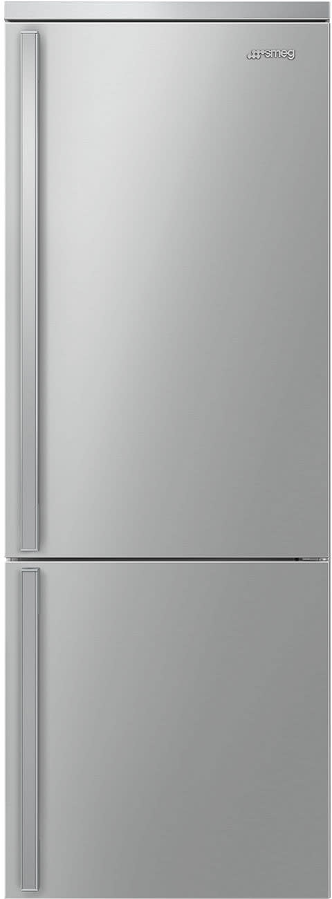 28 Inch Freestanding Bottom Mount Refrigerator with 16.2 Cu. Ft. Total Capacity, Manual Ice Maker, No Frost, Fast Freezing, Automatic Defrost, LED Internal Display, 3 Adjustable Glass Shelves, and 2 Freezer Drawers: Stainless Steel, Right Hinge