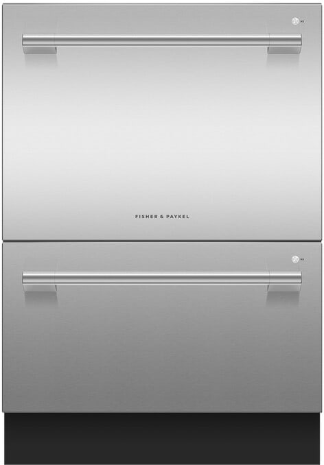 24 Inch Built-In Smart Double DishDrawer™ Dishwasher with 14 Place Setting Capacity, 8 Wash Options, 44dBA, Tall Top Drawer, Stainless Interior Drawer, Knock to Pause, Sanitize, and Energy Star Rated