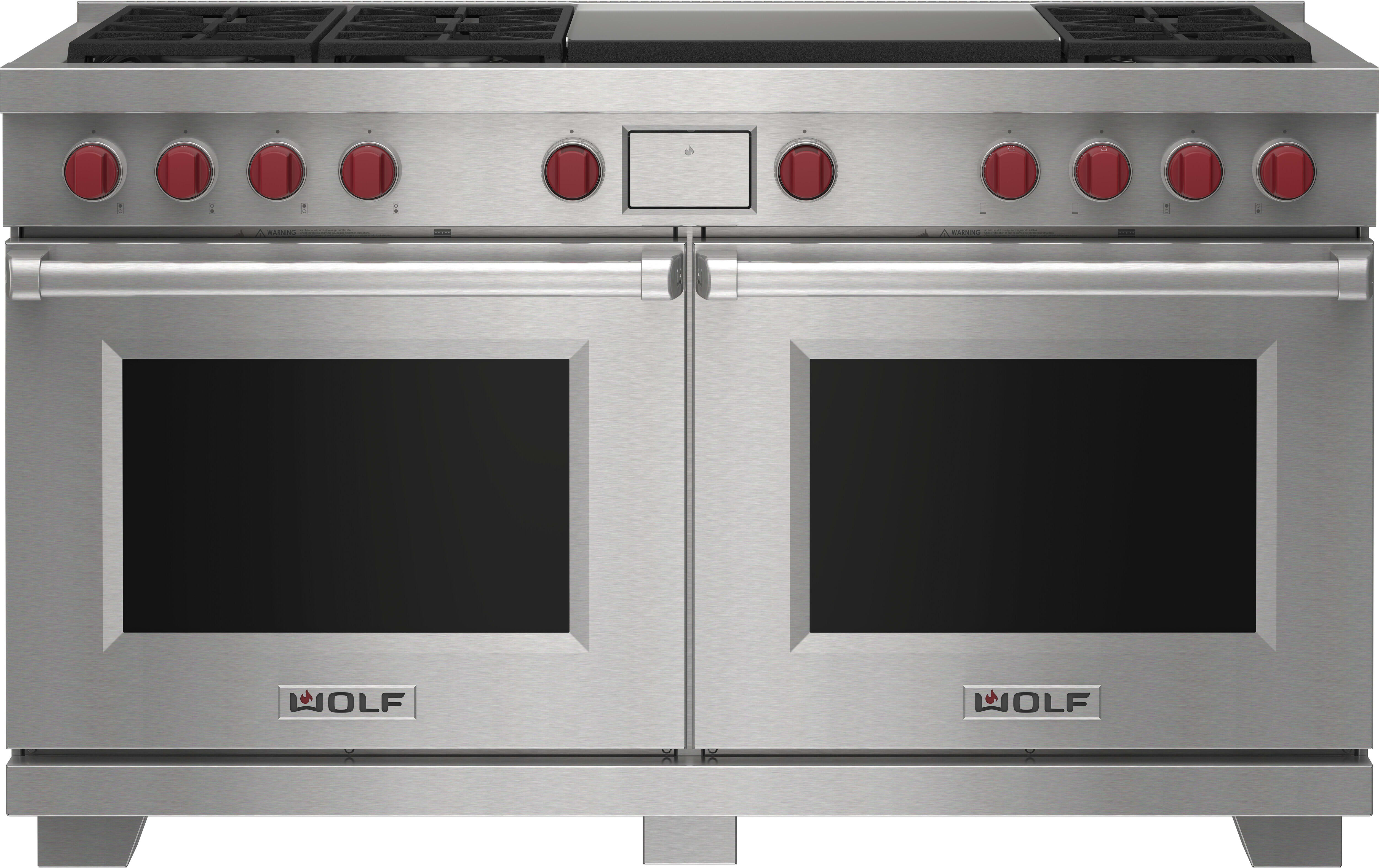 60 Inch Freestanding Dual-Fuel Smart Range with 6 Dual Stacked Sealed Burners, Double Oven, 10.2 cu. ft. Total Oven Capacity, Continuous Grates, Touch Screen Controls, Infrared Dual Griddle, Gourmet Mode, 10 Cooking Modes, Halo Lights, Temperature Probe, and Star-K Certified: Stainless Steel - Natural Gas