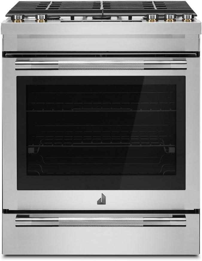 30 Inch Slide-In Gas Range with 5 Sealed Burners, 6.8 Cu. Ft. Total Capacity, Continuous Cast Iron Grates, Baking Drawer, Glide Oven Racks, Dual-Stacked PowerBurner, True Convection, DuraFinish™ Protection, Die-Cast Metal Knobs, Halogen Lighting, AquaLift® Self-Cleaning, Emotive Controls, Air Fry, LP Kit Included and Sabbath Mode: Gas