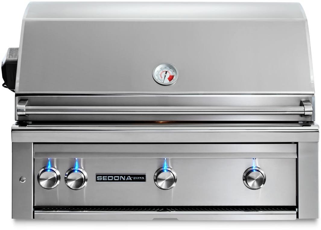 Lynx L600psrlp 36 Inch Built In Gas Grill With 891 Sq In Cooking Surface Prosear Burner 69 000 Total Btus 2 Stainless Steel Tube Burners Temperature Gauge And Rotisserie Liquid Propane
