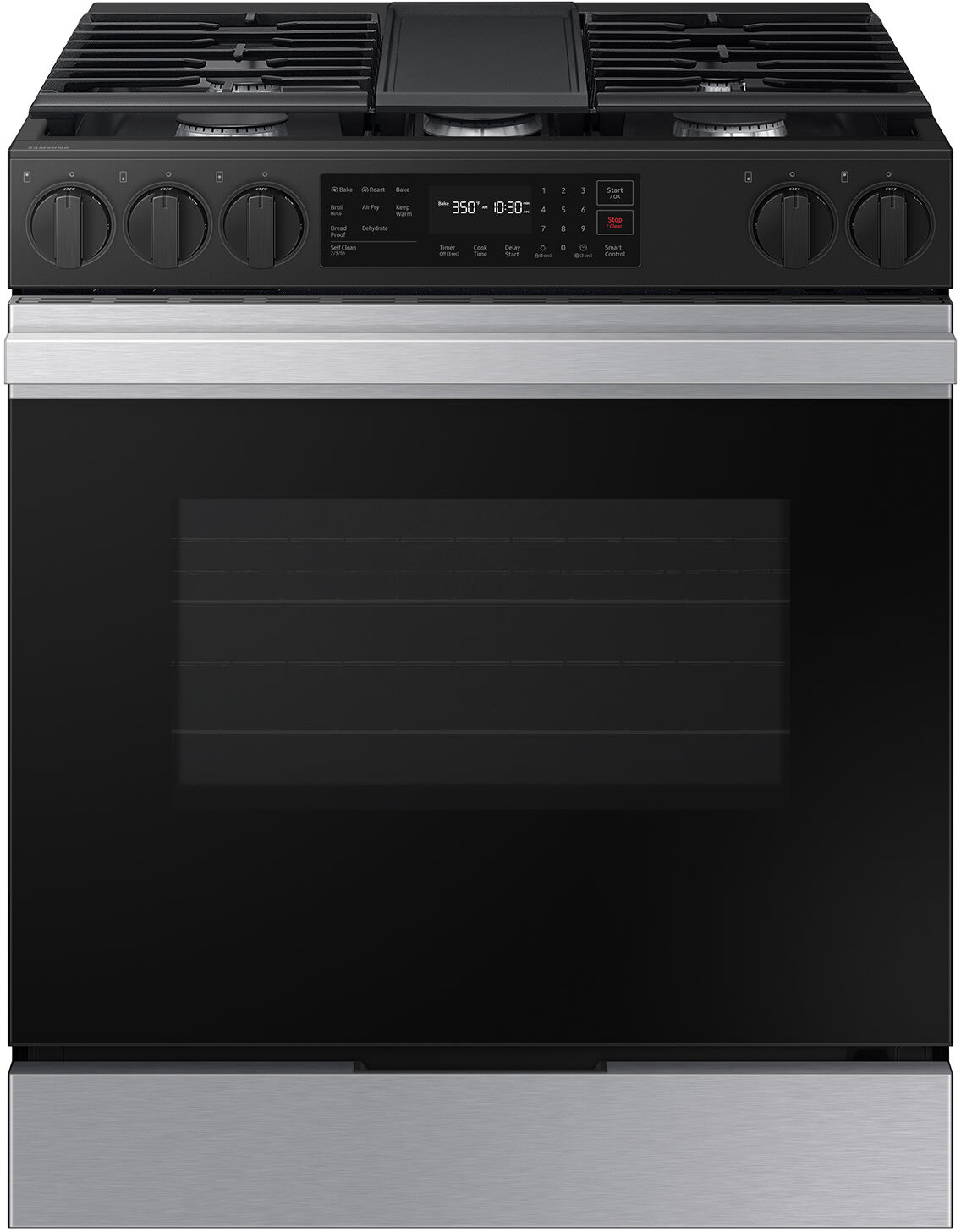 30 Inch Smart Slide-In Gas Range with 5 Sealed Burners, 6.0 cu. ft. Capacity, Convection Oven, Air Fry, Auto Conversion, Precision Knobs, Glass Touch Controls, 17K BTU Power Burner, Storage Drawer, Self-Clean, Sabbath Mode, and ADA Compliant: Stainless Steel