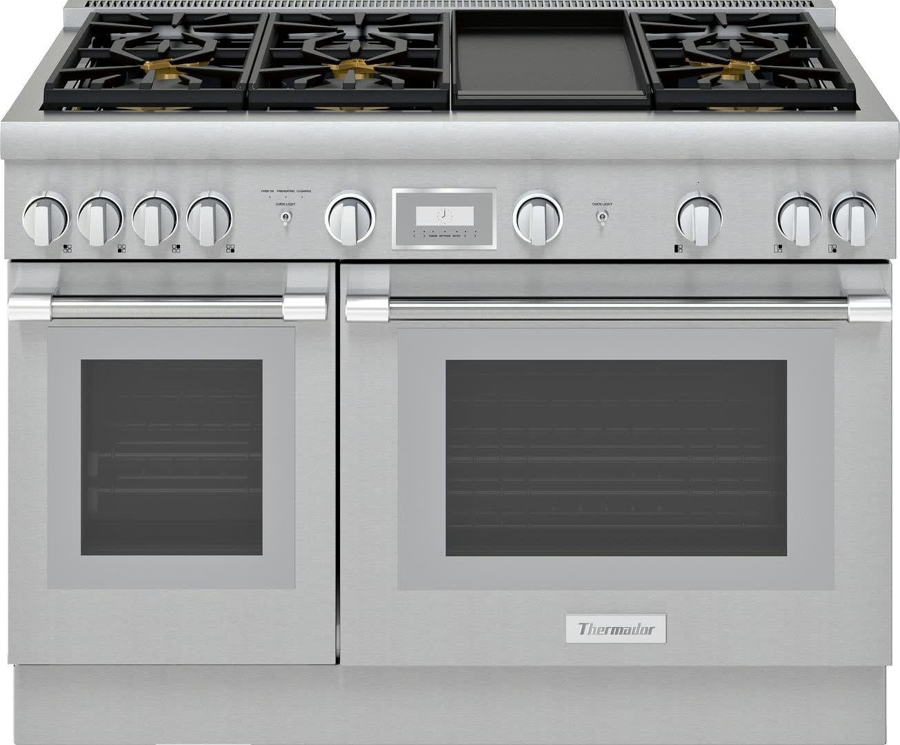 48 Inch Freestanding Professional Dual Fuel Smart Range with 6 Sealed Burners, 6.8 cu. ft. Total Oven Capacity, Self-Clean Mode, Convection Oven, and Griddle
