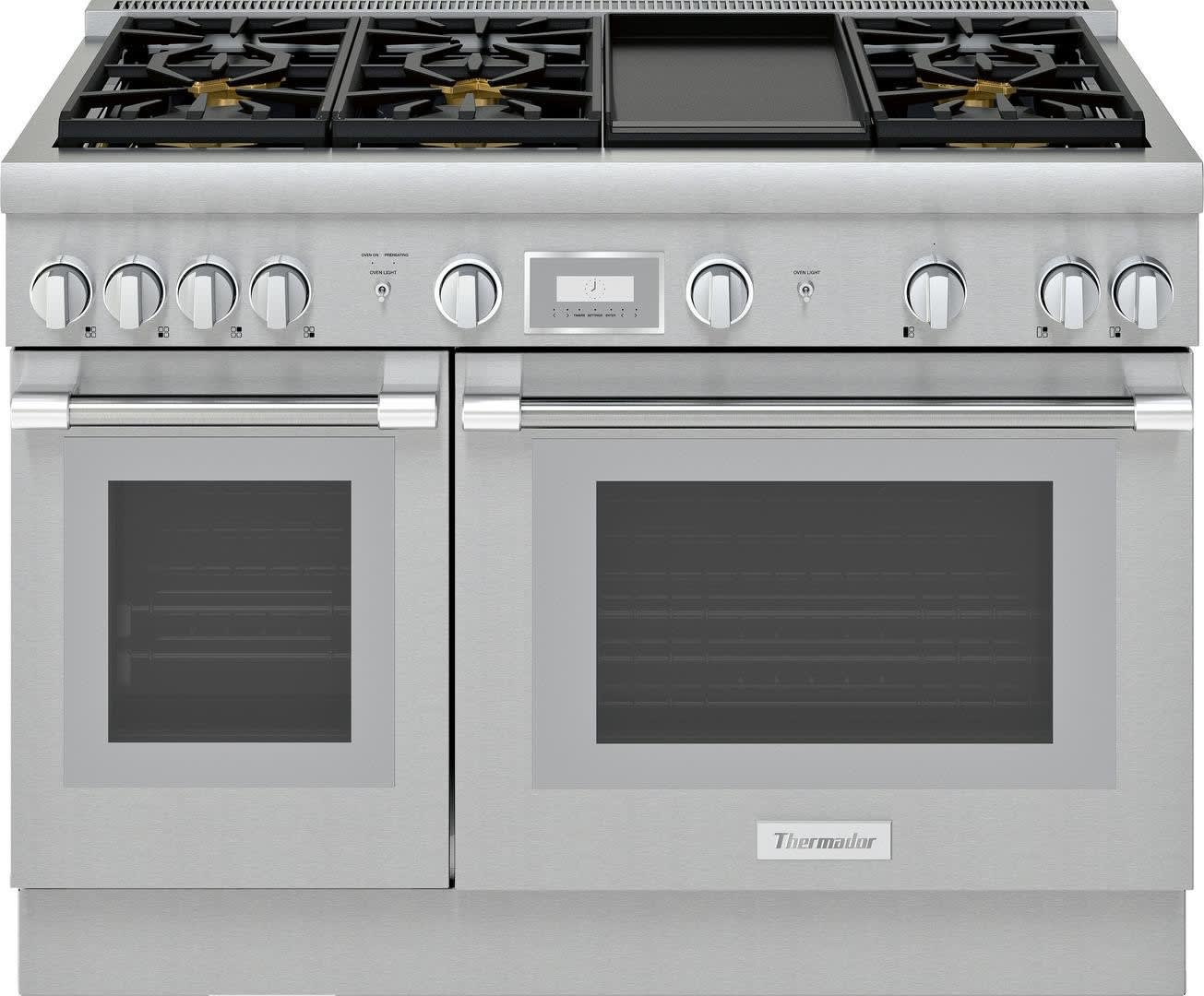 48 Inch Freestanding Gas Smart Range with 6 Sealed Burners, 7.1 cu. ft. Total Capacity, Continuous Grates, Convection Oven, Sabbath Mode, and Griddle