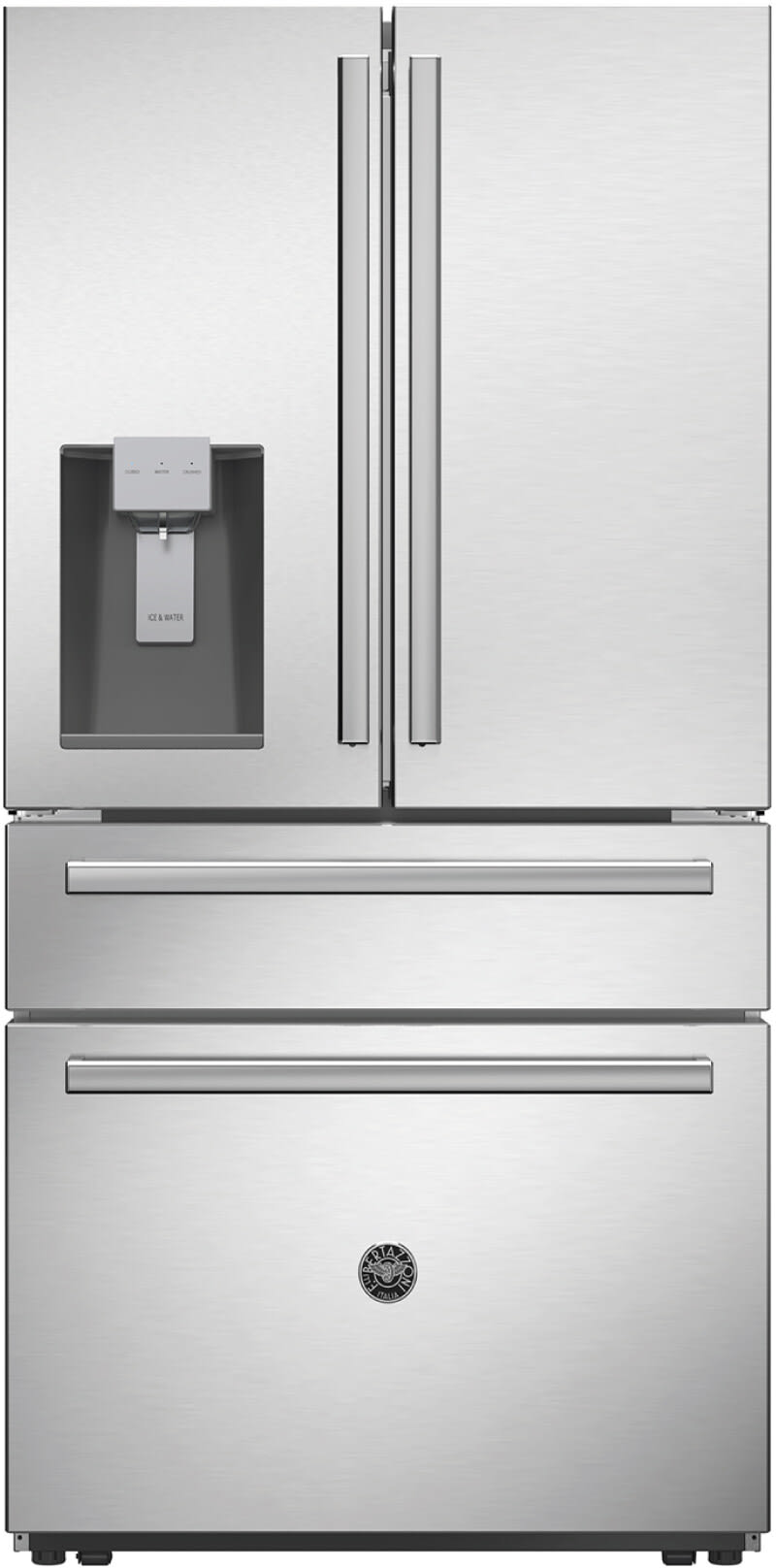 36 Inch Freestanding 4-Door French Door Refrigerator with 21.6 Cu. Ft. Total Capacity, Precise Temperature, Individual Quattro Temp Zone Drawer, Dual Humidity-Controlled Crispers, External Water/Ice Dispenser, Sabbath Mode and ENERGY STAR® Certified