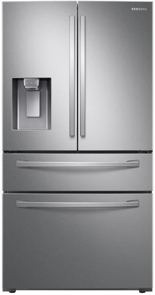 36 Inch 4 Door Smart Refrigerator with 28 Cu. Ft. Capacity, Wifi, Twin Cooling Plus, Ice Max, EZ-Open™ Handles, Door Alarm, Humidity Control Crispers, Tempered Glass Shelves, Flexzone Drawer, and ADA Compliant: Fingerprint Resistant Stainless Steel