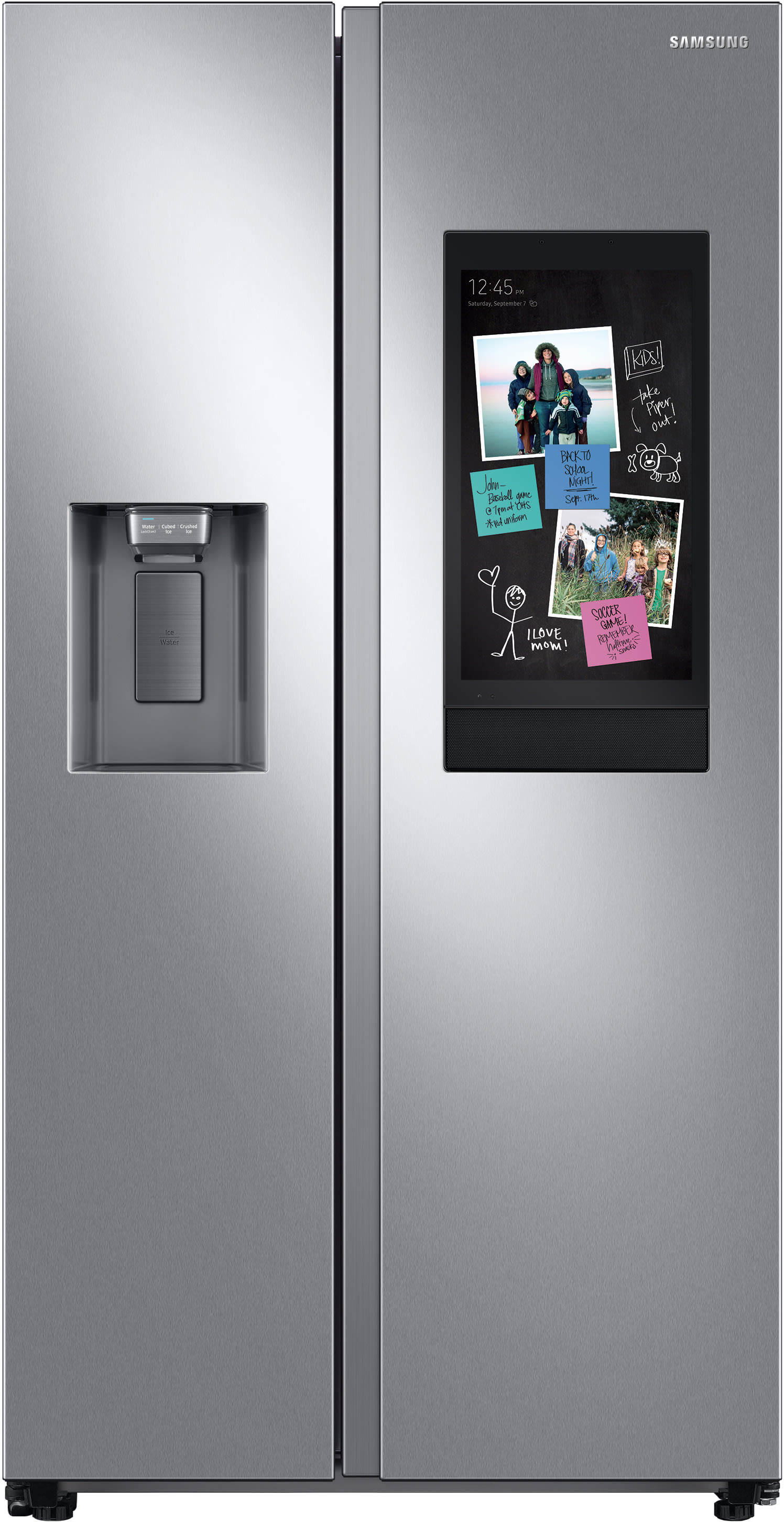 36 Inch Freestanding Side by Side Smart Refrigerator with 26.7 Cu. Ft. Total Capacity, Family Hub™, Alexa Built-In, In-Door Ice Maker, Filtered Water/Ice Dispenser, and ENERGY STAR® Certified: Fingerprint Resistant Stainless Steel