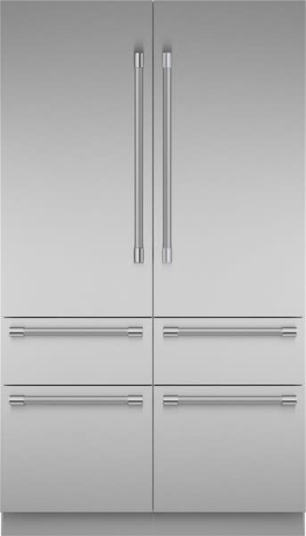 48 Inch Built-In 6-Door French Door Smart Refrigerator with 26.7 cu. ft. Total Capacity, Internal Water Dispenser, and Ice Makers: Professional Handle