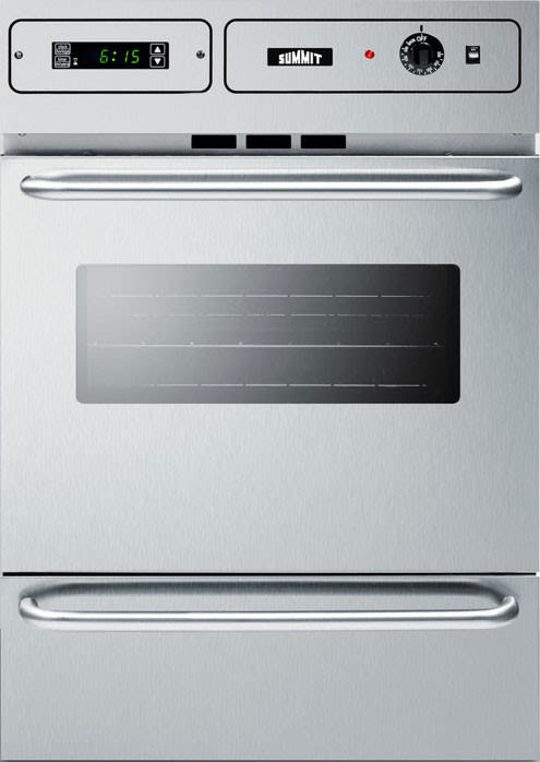 24 Inch Single Gas Wall Oven with 2.92 cu. ft. Capacity, Manual Clean, Broiler Compartment, Digital Clock, Interior Light, and Dial Controls: Stainless Steel, Stainless Steel Control Board