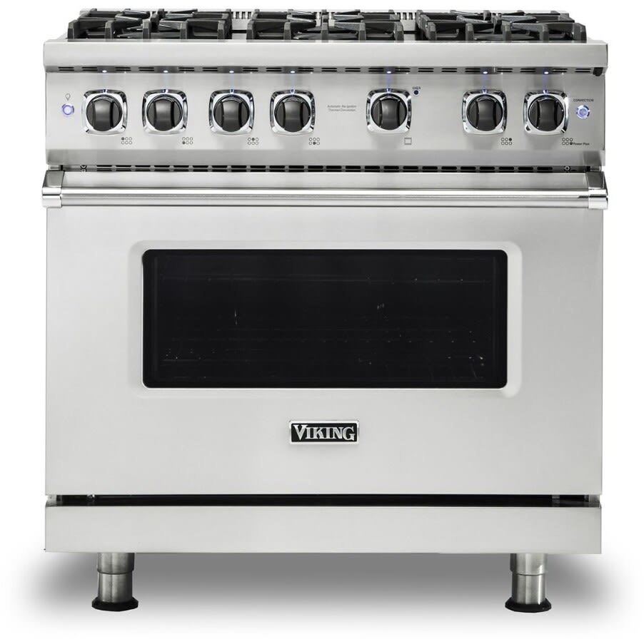 36 Inch Freestanding Professional Gas Range with 6 Sealed Burners, 5.1 Cu. Ft. Capacity, Continuous Grates, VSH™ Pro Sealed Burner System, ProFlow™ Convection Baffle, and TruPowerPlus™ Burner: Stainless Steel, Natural Gas