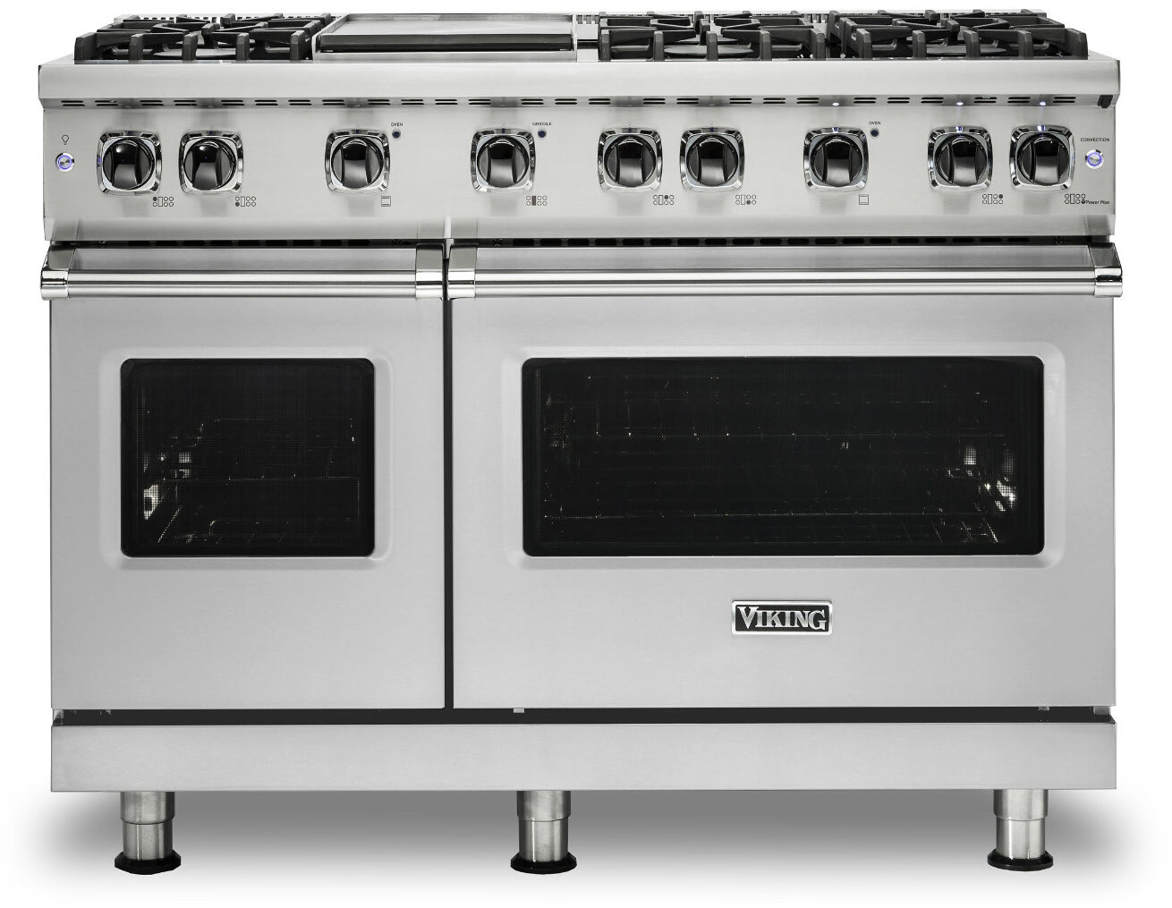 48 Inch Freestanding Professional Gas Range with 6 Sealed Burners, Double Oven, 6.1 Cu. Ft. Total Capacity, Continuous Grates, VSH™ Pro Sealed Burner System, ProFlow™ Convection Baffle, TruPowerPlus™, and Griddle: Stainless Steel, Natural Gas