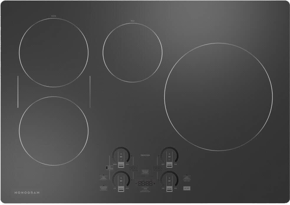 30 Inch Smoothtop Smart Induction Cooktop with 4 Cooking Zones, Pan Size Sensor, Sync-Burners, and Touch Controls: Black