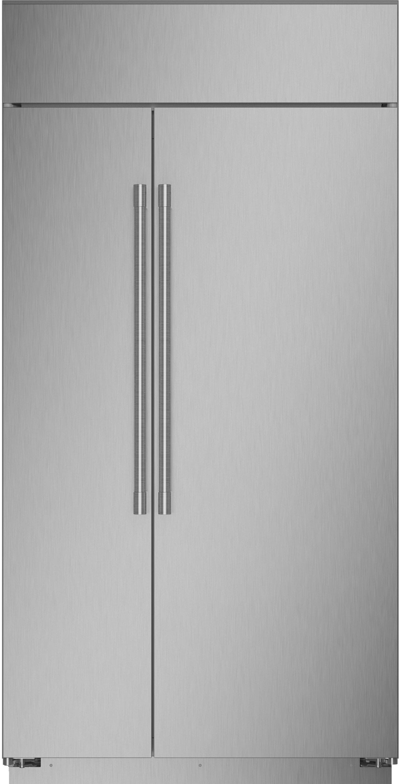 42 Inch Counter Depth Built-In Side by Side Smart Refrigerator with 25.1 Cu. Ft. Total Capacity, Advanced Temperature Management System, Climate-Control Drawer, Deli Drawer, LED Lighting, Ice Maker, and GE® Water Filter