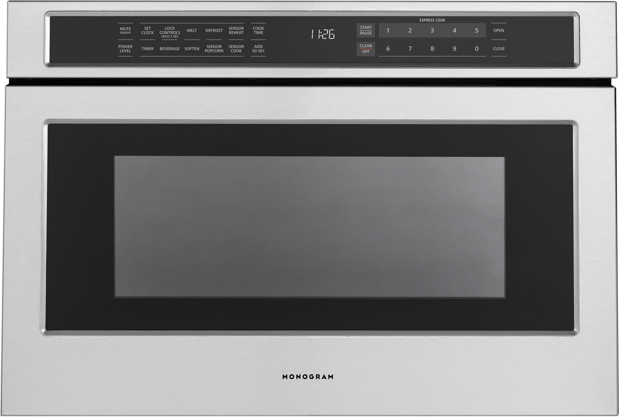 24 Inch Microwave Drawer with 1.2 Cu. Ft. Capacity, 1000W Power, 10 Cooking Modes, Sensor Cook, Quickstart Option, White LED Display, Glass Touch Control and ADA Compliant